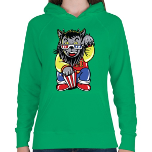 PRINTFASHION Mozis macska - Női kapucnis pulóver - Zöld