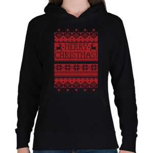 PRINTFASHION Karácsonyi minta - Női kapucnis pulóver - Fekete