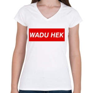 PRINTFASHION PUBG - WADU HEK - Női V-nyakú póló - Fehér
