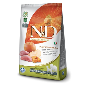 N&D Grain Free Adult Medium/Maxi Vaddisznó & Alma Sütőtök 2,5kg