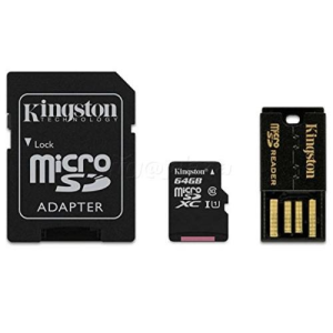Kingston Memóriakártya MicroSDXC 64GB CLASS 10 + kártyaolvasó