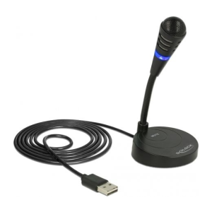DELOCK USB mikrofon talppal és érintős némító gomb