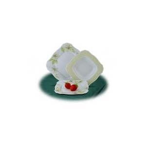 ROTBERG Salátás tál, ROTBERG, fehér, 23 cm, zöldvirágos mintával