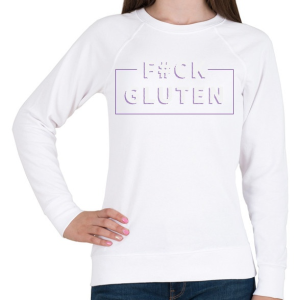 PRINTFASHION fcuk-gluten-white-purple - Női pulóver - Fehér