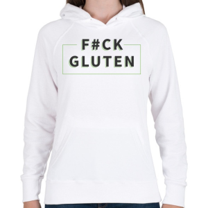 PRINTFASHION fcuk-gluten-grey-green - Női kapucnis pulóver - Fehér