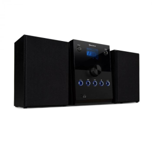 Auna MC-30, DAB mikro sztereó rendszer, 2 hangszóró, DAB+, FM, bluetooth, CD-lejátszó, távirányító, fekete