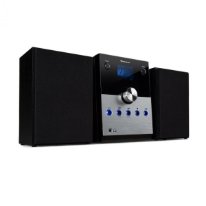 Auna MC-30, DAB mikro sztereó rendszer, 2 hangszóró, DAB+, FM, bluetooth, CD-lejátszó, távirányító, ezüst