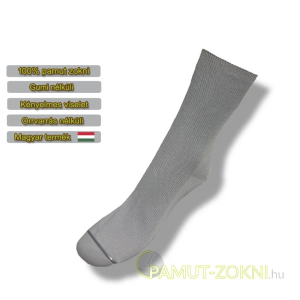  Medical, gumi nélküli zokni - világos szürke 37-38
