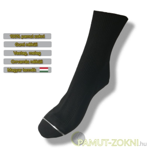  Brigona Komfort gumi nélküli zokni - fekete 41-42