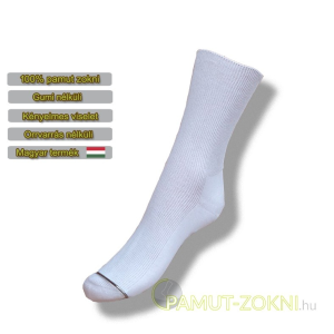  Medical, gumi nélküli zokni - fehér 39-40