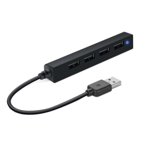 Speedlink USB elosztó-HUB, 4 port, USB, 2.0, SPEEDLINK "Snappy Slim" fekete