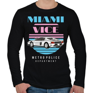PRINTFASHION Miami Vice - Férfi hosszú ujjú póló - Fekete