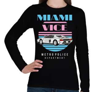 PRINTFASHION Miami Vice - Női hosszú ujjú póló - Fekete