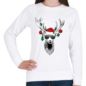 PRINTFASHION Karácsonyi party szarvas - Női pulóver - Fehér