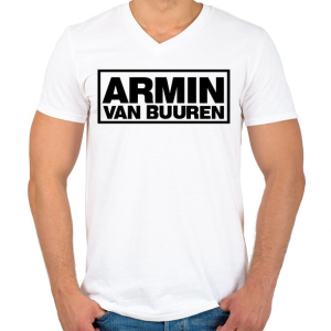 PRINTFASHION Armin Van Buuren - Férfi V-nyakú póló - Fehér