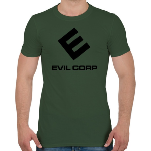 PRINTFASHION Evil Corp Black - Férfi póló - Katonazöld