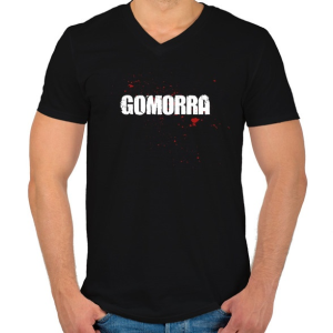 PRINTFASHION Gomorra series - Férfi V-nyakú póló - Fekete