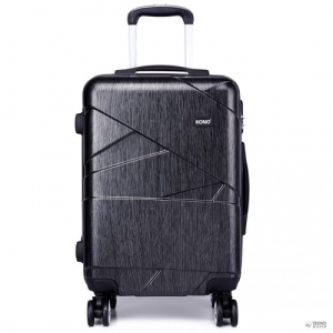  Miss Lulu London K1772L-Kono szíjage Effect Hard kagyló bőrönd 20 Inch bőrönd utazótáska szett szürke