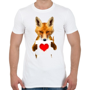 PRINTFASHION Watercolor fox love - Férfi póló - Fehér