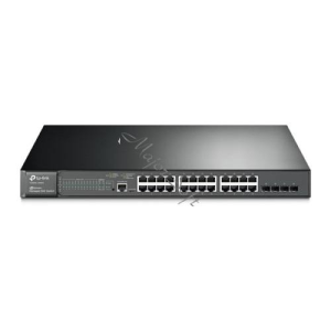 TP-Link Switch 24x1000Mbps (24xPOE) + 4xGigabit SFP port + 2 konzol port, Menedzselhető, T2600G-28MPS(TL-SG3424P)