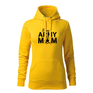 O&T kapucnis női pulóver army mom, sárga 320g / m2