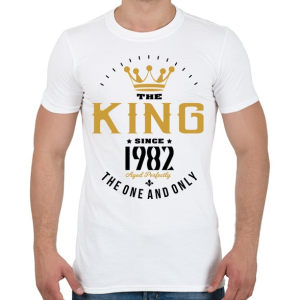 PRINTFASHION A király 1982-ben született - Férfi póló - Fehér