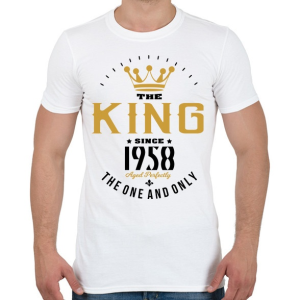 PRINTFASHION A király 1958-ban született - Férfi póló - Fehér