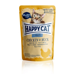  Happy Cat All Meat Adult alutasakos eledel - Csirke és kacsa 24 x 85 g