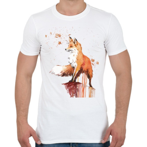 PRINTFASHION Painted Fox - Férfi póló - Fehér