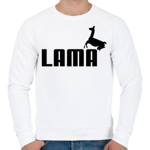 PRINTFASHION Lama Puma paródia - Férfi pulóver - Fehér
