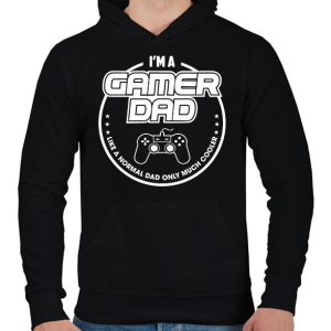 PRINTFASHION Gamer Apa - Férfi kapucnis pulóver - Fekete