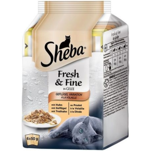 Sheba Sheba Fresh & Fine Mini szárnyas válogatás macskáknak (6 x 50 g) 300g