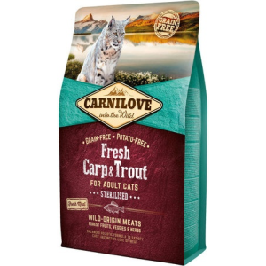 Carnilove CarniLove Fresh Adult Cat Sterilised ponttyal és pisztránggal (2 x 6 kg) 12kg