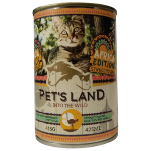 PET'S LAND Pet s Land Cat konzerv Strucchússal Africa Edition 415gr