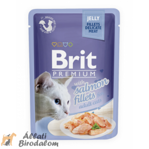 Brit Premium Cat Pouch with Salmon Fillets in Jelly for Adult Cats