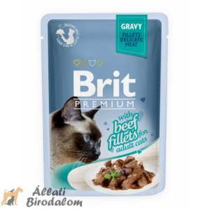 Brit Premium Cat Pouch with Beef Fillets in Gravy for Adult Cats