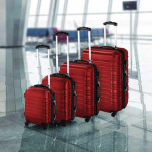  4 db-os merev falú bőrönd szett piros