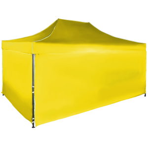 Expodom Gyorsan összecsukható sátor 3x4,5 m – acél, Sárga, 4 oldalfal