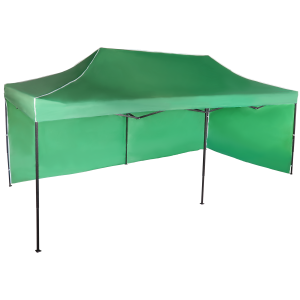 Expodom Gyorsan összecsukható sátor 3x6 m - acél, Zöld, 2 oldalfal