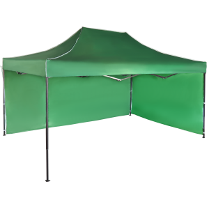 Expodom Gyorsan összecsukható sátor 3x4,5 m – acél, Zöld, 2 oldalfal