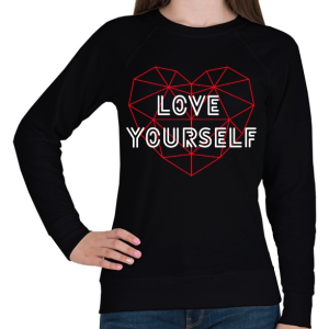 PRINTFASHION BTS - Love yourself - Női pulóver - Fekete