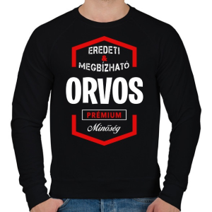PRINTFASHION Orvos prémium minőség - Férfi pulóver - Fekete