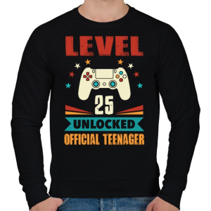 PRINTFASHION 25 éves gamer - Férfi pulóver - Fekete