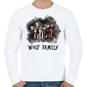 PRINTFASHION wolf family - Férfi pulóver - Fehér