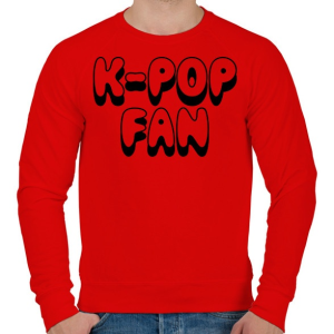 PRINTFASHION K-POP rajongó - Férfi pulóver - Piros