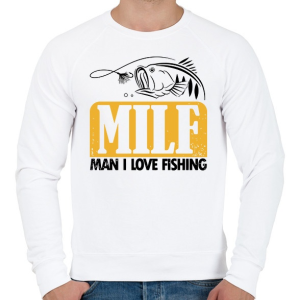 PRINTFASHION MILF horgász - Férfi pulóver - Fehér