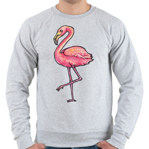 PRINTFASHION Flamingó vízfesték - Férfi pulóver - Sport szürke