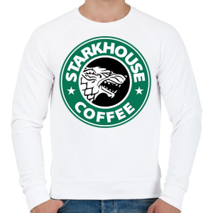 PRINTFASHION Starkhouse coffee - Férfi pulóver - Fehér