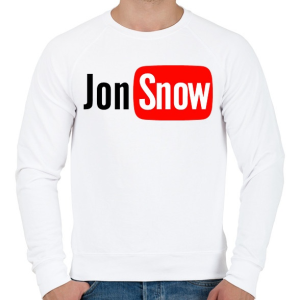 PRINTFASHION Jon Snow youtube - Férfi pulóver - Fehér