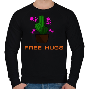 PRINTFASHION FREE HUGS - Férfi pulóver - Fekete